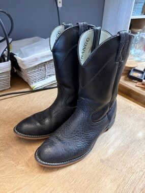 Durango DB800 Black Leather Western Boots Men’s 8.5 D Cowboy Pull-On